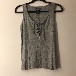 NWOT knit lace up tank top
